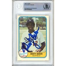 Dusty Baker Los Angeles Dodgers Auto 1981 Fleer Baseball Signed BAS Auth Slab LA picture