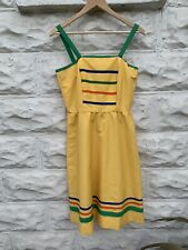 Vintage Handmade Rainbow Day Dress Women’s Yellow Alone Strapless Mod picture