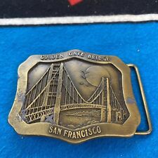 VINTAGE 1977  BRASS BELT BUCKLE GOLDEN GATE BRIDGE, SAN FRANCISCO, Indian Metal picture