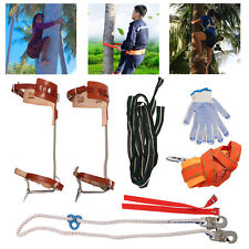 2-Gear Tree Climbing Spike Set Safety Belt Adjustable Rope Lanyard Rescue Belt picture