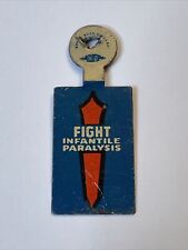 Vintage blue red Fight Infantile Paralysis Pin Tab picture