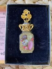 Adrian Designs VTG 24k GP Mini Jeweled Ltd Edition 1/8oz Perfume Bottle In Box picture
