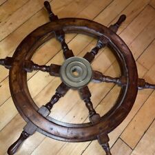 Vintage Ships Wheel Maritime light brass Antique Helm Sailing Collectivises 24'' picture