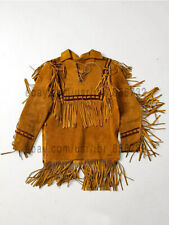 War Shirt Golden Buckskin fringed suede Leather Native American Mountain Man picture