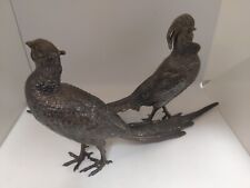 Pair of Antique Jennings Bros. Silver Plate Pheasants -  J.B. 2482 & 2483 picture