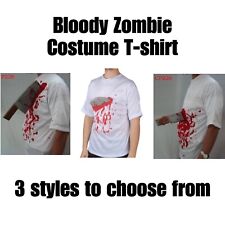 Men’s Zombie Bloody T-shirt With 3D Weapon Halloween Costume Party Tee One Size picture