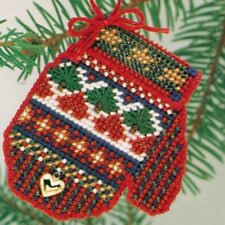 Sampler Beaded Cross Stitch Kit Mill Hill 2004 Mitten Ornaments picture