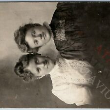 ID'd c1910s Cute Young Ladies RPPC Friends Women Girls Photo Neck Ruff Mohr A191 picture