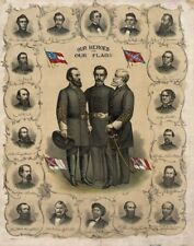UNIQUE US Civil War Art: Our Heroes and Our Flags Painting 8 x 10