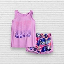 New Jumping Beans Baby Toddler Girl Activewear Shorts Tank Top Set Purple Sz 12M picture