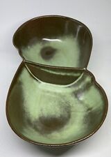 FRANKOMA PRAIRIE GREEN DIVIDED OVAL BOWL SERVING VEGETABLE OR SNACK BOWL picture