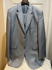Stacy Adams Men’s Dream Blue Satin 3 Piece Tuxedo Suit 48L picture