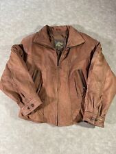 VTG Wilsons Adventure Bound Womens Outdoor Brown Leather Bomber Jacket Large picture