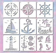 Sails Lot Of 9 Nautical Compass Seascape Stencils 5.9x5.9 Inches Very Nice picture