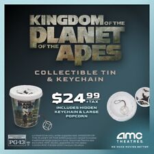 Kingdom Of The Planet Of The Apes AMC Popcorn Tin with Secret Keychain IN HAND picture