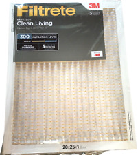 Filtrete 20X25X1 AC Furnace Air Filter MPR 300 Clean Living Basic Dust 6 Pack picture