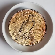 1922 Gorgeous Silver Peace Dollar BU+ 💎 Luster 🌈 Rose Gold Indigo Toning 57F picture