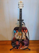 Acoustic Elvis Presley guitar by Bradford exchange, comes with case and stand picture