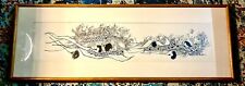 Vintage Pen & Ink Print Mounted & Framed - Plant Theme - Artist Unknown picture