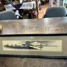 1920’s Antique Japanese Landscape Ink wash painting Gold Gilded picture