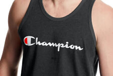 Champion Brand Mens Tank Top T-Shirt M Medium Black Graphic Logo 100% Cotton NWT picture
