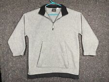 Vintage 90s Bugle Boy Sweater Mens Extra Large Gray Fleece 1/4 Zip Pullover picture