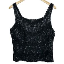 Dressbarn Collection Vintage Black Beaded Tank Top Casual/Formal Wear Size M picture