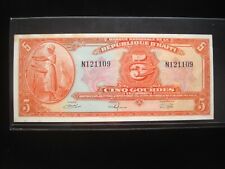 HAITI 5 Gourdes L 1919 1964 P187 UNC Banque de la République d'Haiti 1109# Money picture
