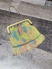 vintage 1930s painted mesh chain coin purse art deco small picture