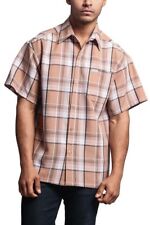 Men's USA Western Casual Checkered Plaid Short Sleeve Button Up Shirt S~8X Y1000 picture