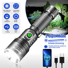 5000000 Lumen 2Modes LED Flashlight USB Rechargeable Super Bright Dimmable Torch picture