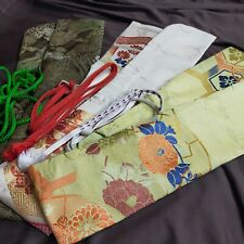 Handmade Japanese Sword Bag set Katana Tachi Bukuro Antique Kimono Obi 9185 picture