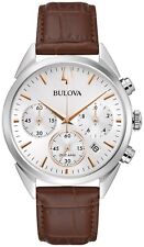 Bulova Men's Chronograph Calendar Brown Quartz High Precision Watch 42MM 96B370 picture