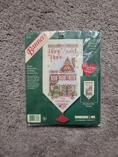Dimensions Home Sweetness Banner 8584 VTG Cross Stitch Kit Gingerbread House New picture