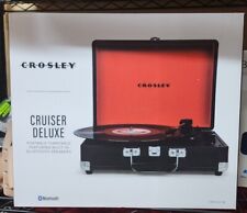 NEW Crosley Cruiser Deluxe Stereo Turntable, Black, CR8005D-BK, Stereo Speakers picture