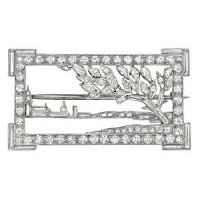 Open Rectangular Shaped Pin Displaying An Intricate CZ Set Landscape Brocches picture