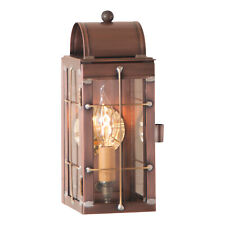 Slender ENTRY COLONIAL LANTERN Rustic Antique Copper Primitive Wall Candle Light picture