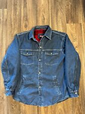 Vintage Craftsman Denim Flannel Plaid Fleece Lined Men’s Medium Jean Jacket picture