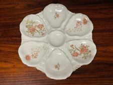 Rare Antique Carl Tielsch CT Germany Floral Decorated 6-Well Oyster Plate picture