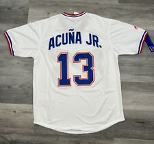 Ronald Acuna Jr. Atlanta Braves Cooperstown Throwback Jersey Size Men’s Large picture