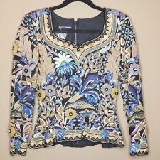 Vintage James Benjamin embroidered beaded top size 8 picture