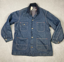 Vintage Sears Work N Leisure Jacket Mens XLT Blue Demin Blanket Lined Chore 70s picture