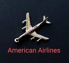 ✈️ Vintage Sterling Silver Enamel American Airlines Airplane Charm Rare Logo ✈️ picture