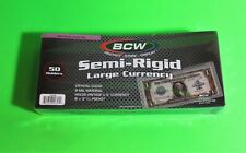 50 SEMI-RIGID LARGE BILL CURRENCY HOLDERS, HOLDS VINTAGE U.S. CURRENCY  SR-LB picture