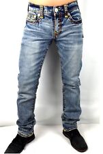 True Religion Men's Ricky Medium Wash Relaxed Straight Super T Jeans - 107524 picture