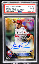 2016 Topps Chrome AARON NOLA #RAAN Rookie Auto Gold Refractor /50 RC PSA 9 ⚾️ picture
