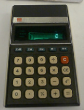 Sharp EL-8131 Elsi Mate Electronic Calculator Green Display - Vintage picture