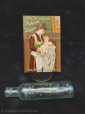 Antique Mrs Winslows' Soothing Syrup Bottle & Advertisment Trade Calender Card picture