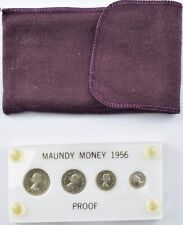 1956 Great Britain 4 Coin Silver Proof Maundy Set Slabbed With Sleeve *3878 picture