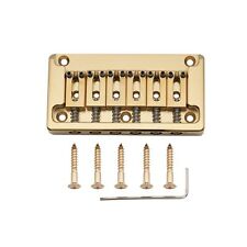 Musiclily Ultra Gold Brass 52.5mm Fixed Hardtail Bridge For Strat Tele Guitar picture